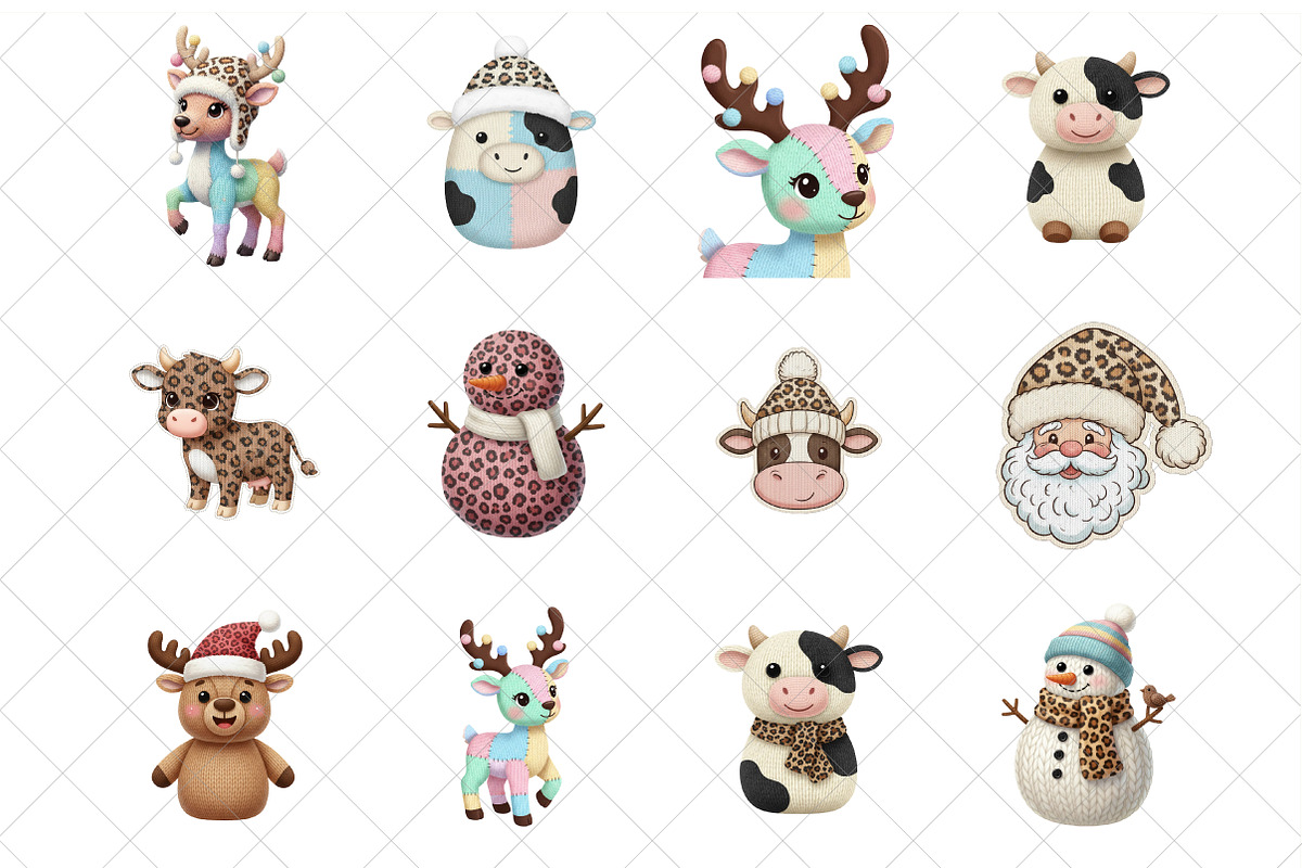 Leopard Print Crochet Christmas PNG, an Illustration by SinaCreation (Photo 2 of 7)