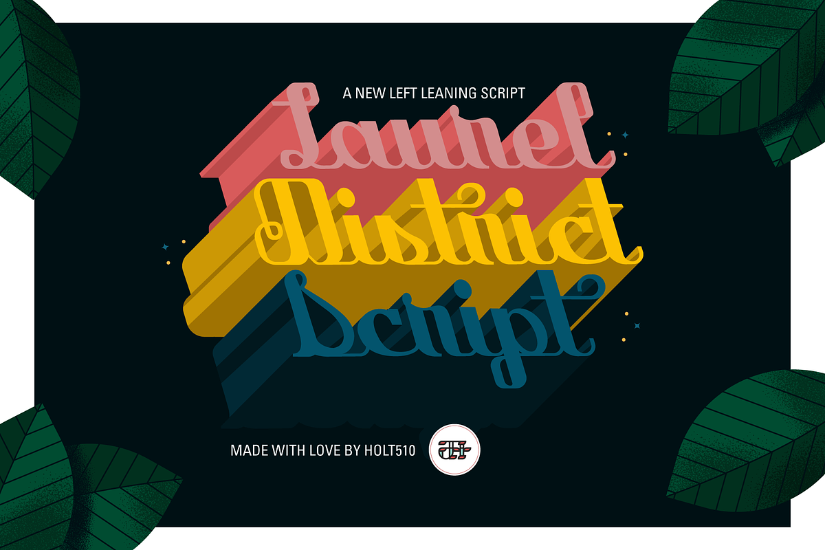 Laurel District Script by Holt510, a Script Font by Holt510 (Photo 1 of 14)