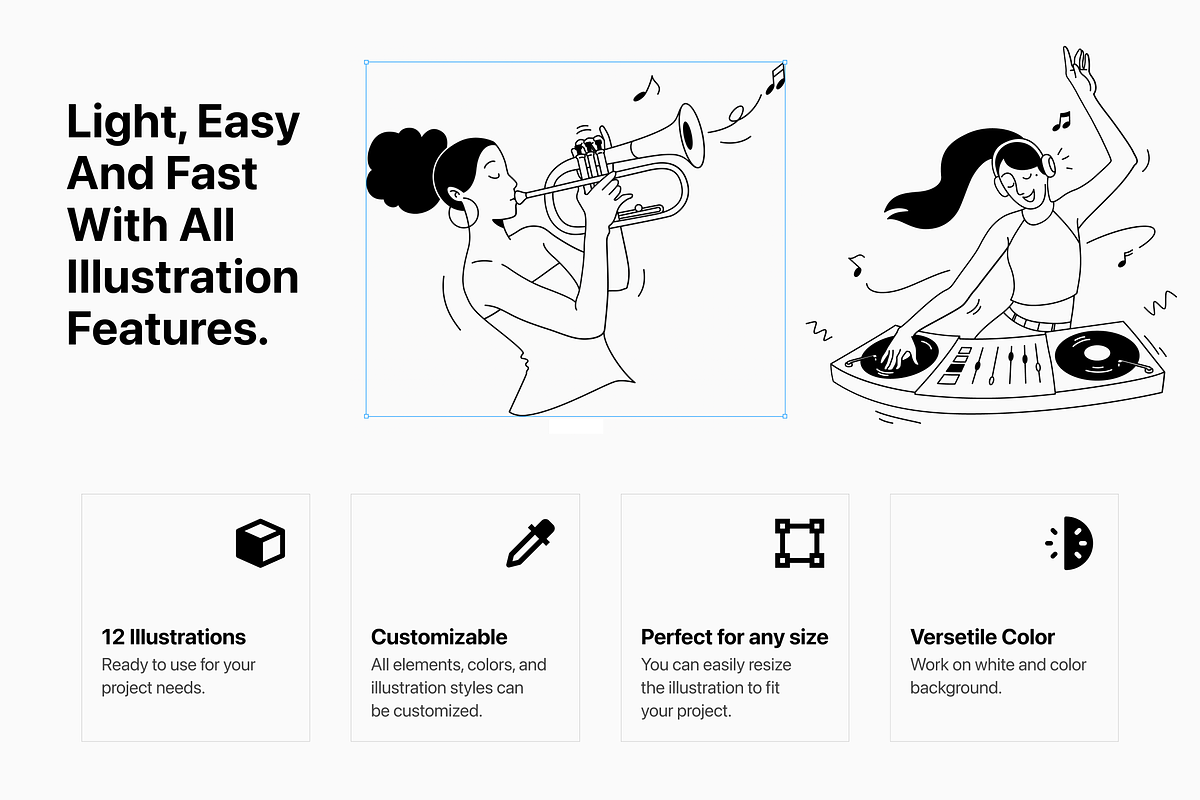 Minimalist Musician Illustrations, an Illustration by Illustraly Design (Photo 3 of 7)