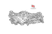 Colored map of Turkey, an Illustration by Irina Trusova (Thumbnail 2 of 4)