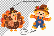 Thanksgiving Clipart Fall Turkey PNG, a Seasonal Illustration by SugarCloudStudioArt (Thumbnail 2 of 6)