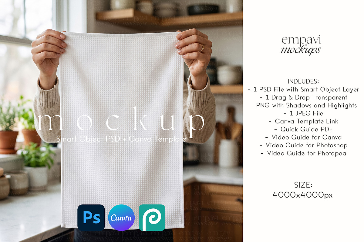 Tea Towel Mockup, a Household Mockup by EmpaviMockups (Photo 1 of 6)