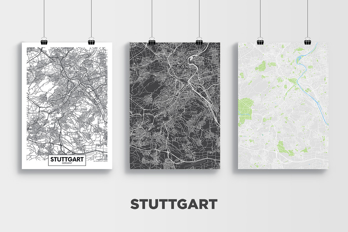 5 maps of Germany cities set 2, an Education Illustration by MaximGertsen (Photo 2 of 9)