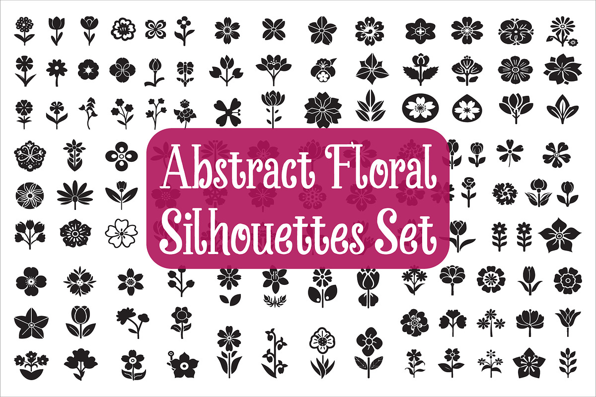 Abstract Floral Silhouette Bundle, an Illustration by Creativeshirt (Photo 10 of 10)