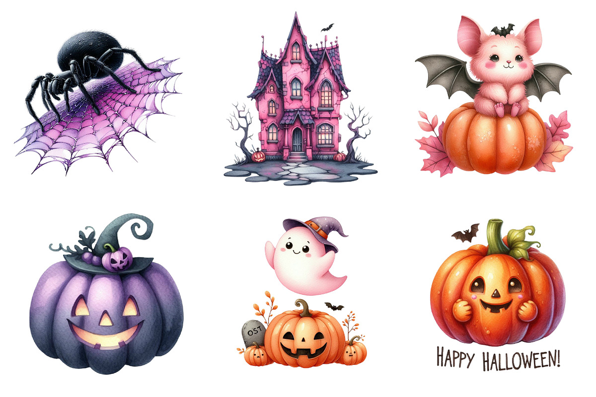 Watercolor  Haunted house, an Illustration by CreationArt (Photo 6 of 6)