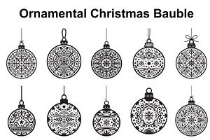 Festive Filigree Bauble Silhouette