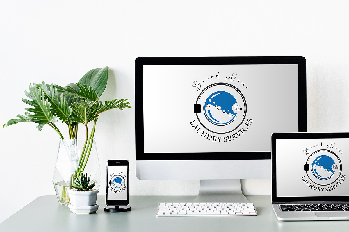 Elegant Dry Cleaning Logo Template preview 3