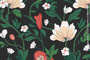 Botanical Nouveau Floral Pattern