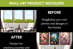 Square Wall Art Mockup Graphic