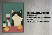 Cats Drinking Wine, an Animal Illustration by Cool Worker (Thumbnail 3 of 9)