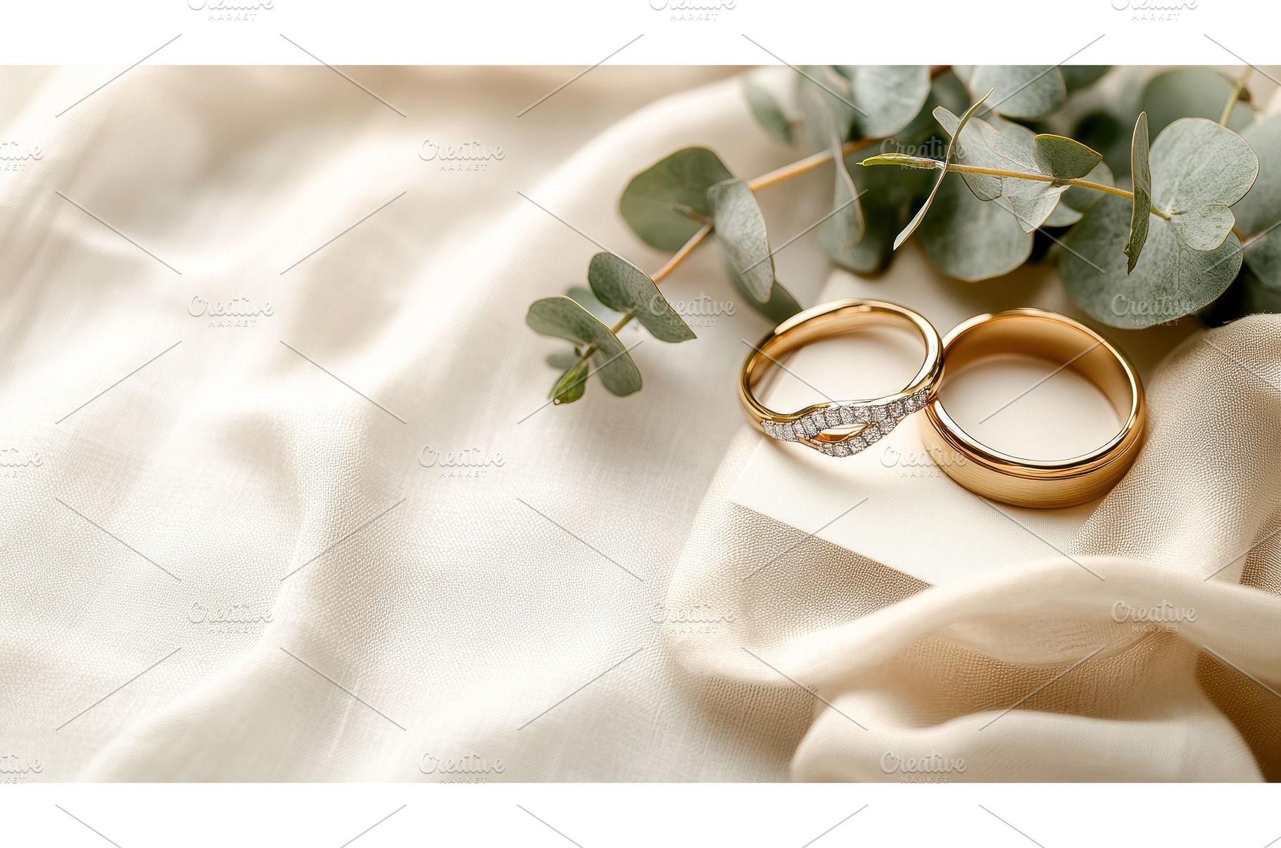 Elegant gold wedding rings on, a Photo by Rodica Ciorba