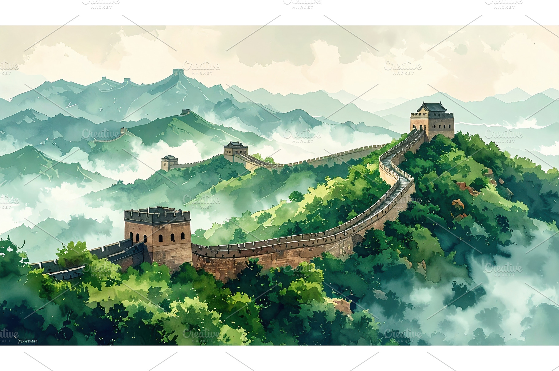 A panoramic view of the Great Wall, an Architecture Photo by Igor Tichonow