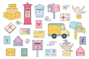 Post office, mail delivery set, an Object Illustration by JulyGart (Thumbnail 2 of 3)