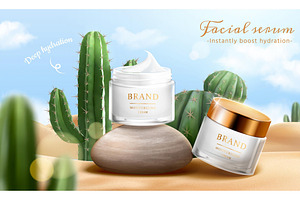 Desert Themed Skincare Ad Template, a Marketing Template by TotallypicRF