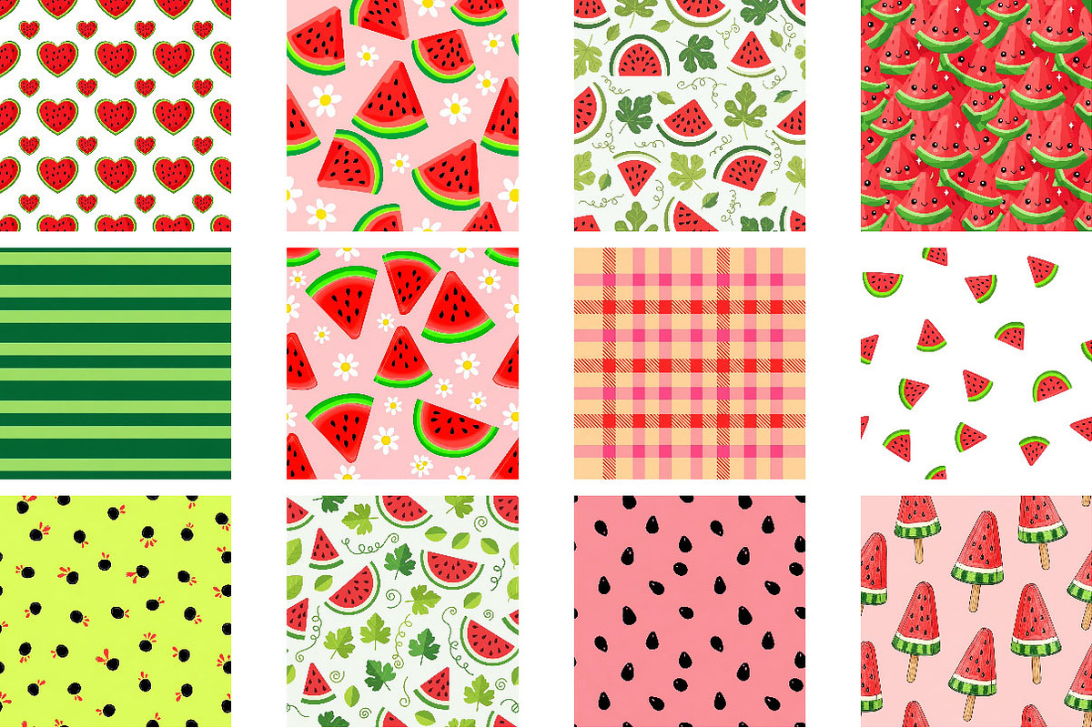 Watermelon Digital Paper, a Pattern Graphic by Wow Magic