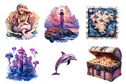 Pink Sea Adventure Clipart, an Illustration by CreationArt (Thumbnail 3 of 5)