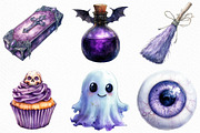 Spooky Purple Halloween Clipart, an Illustration by Craft Nest (Thumbnail 5 of 6)