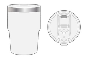 Travel Coffee Mug Mockup Vector CAD