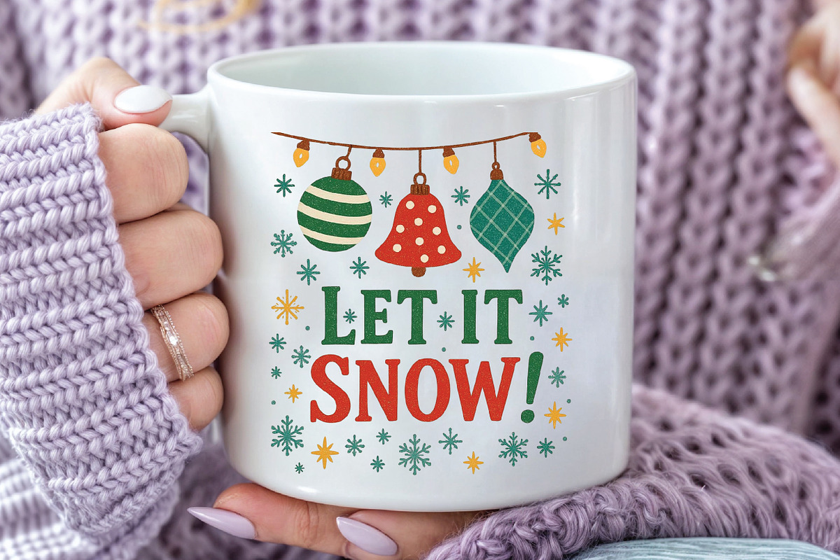 Let It Snow, Christmas PNG, an Illustration by CraftArtStudio (Photo 3 of 4)