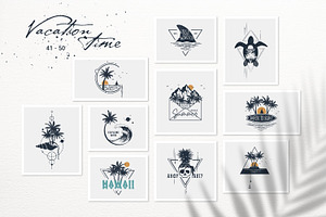 Vacation Time. 50 Logos & Badges