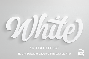 White – Realistic 3D Text Effect, a Layer Style Add-On by Ron Dale