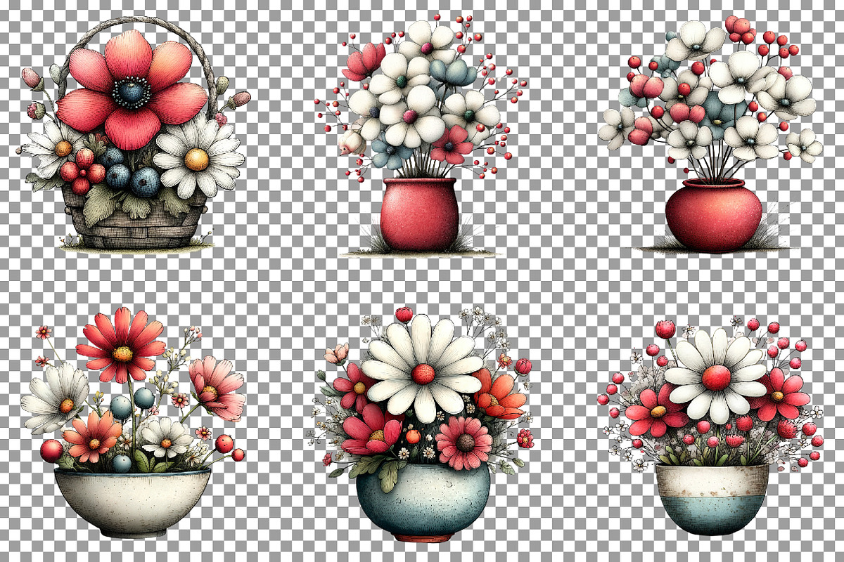 Spring Flower Basket Clipart, an Illustration by Sublimation Artist (Photo 4 of 7)