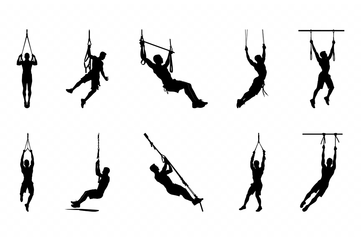 TRX Workout Silhouette Clipart set, a Person Illustration by Gfx Expert Team (Photo 3 of 3)
