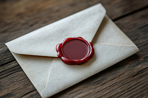 Envelope with red wax seal, an Abstract Photo by AlyaAnd