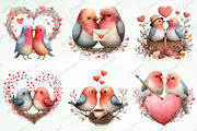 Valentine Cute Couple Birds Clipart, an Illustration by Creative Art (Thumbnail 6 of 9)