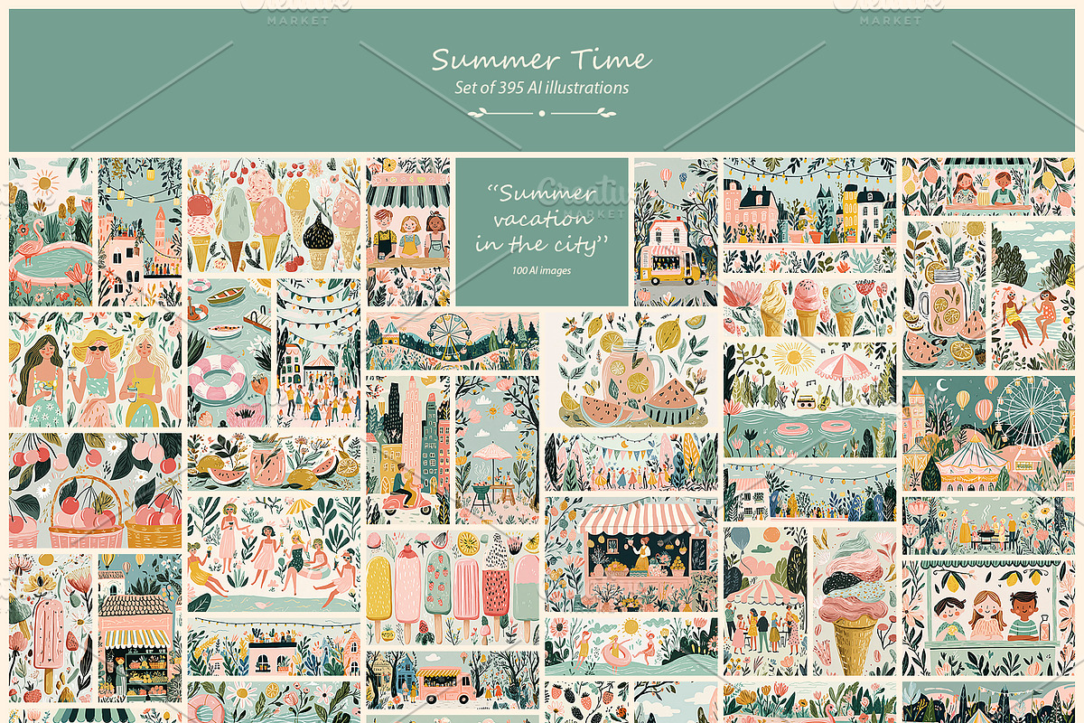 Summer- 395 AI illustrations, a Seasonal Illustration by Pundateam (Photo 5 of 9)