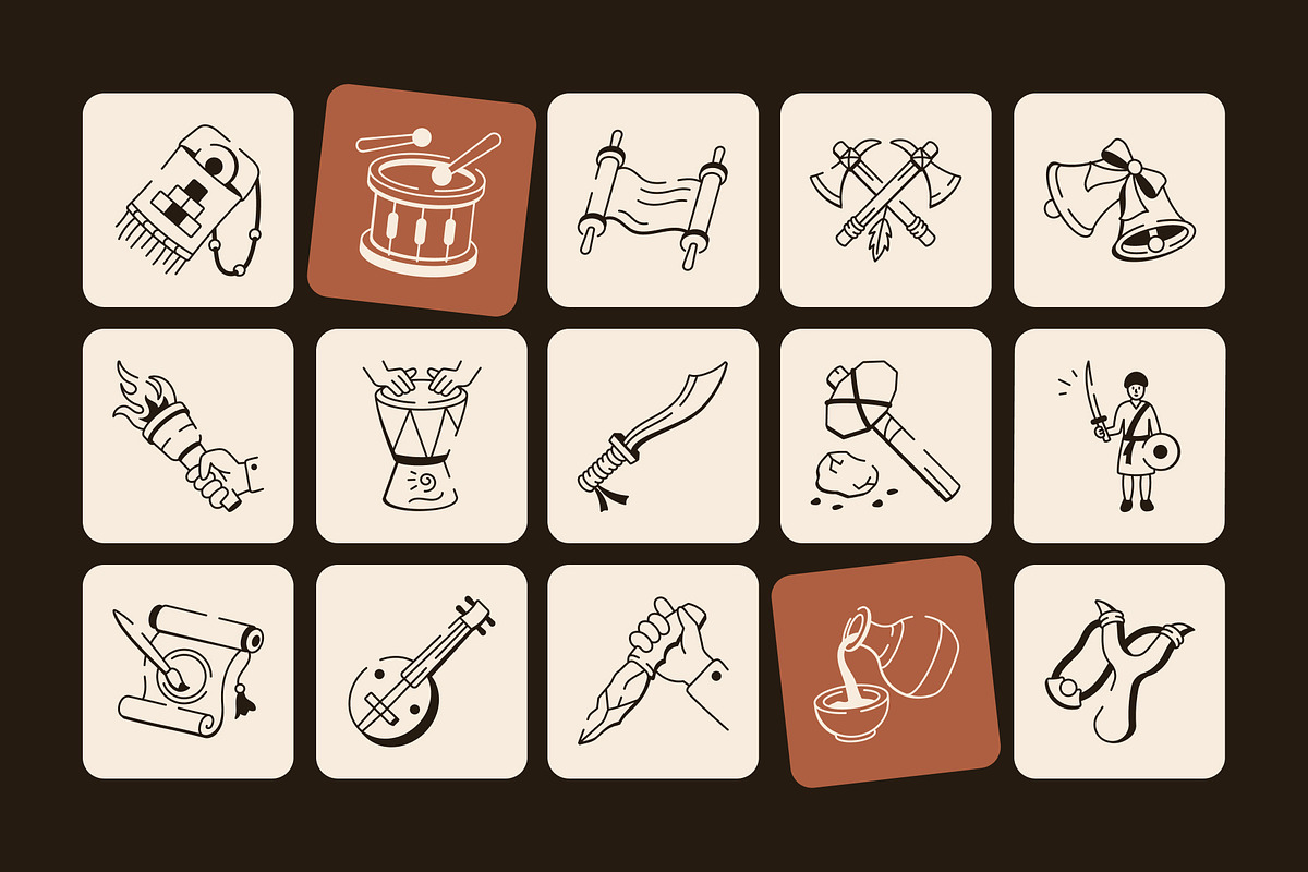 Culture Doodle Icon Set, an Outline Icon by Vectors Market (Photo 6 of 8)