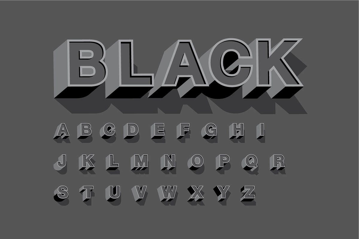 bold 3d typography design vector, an Illustration by lyeyee