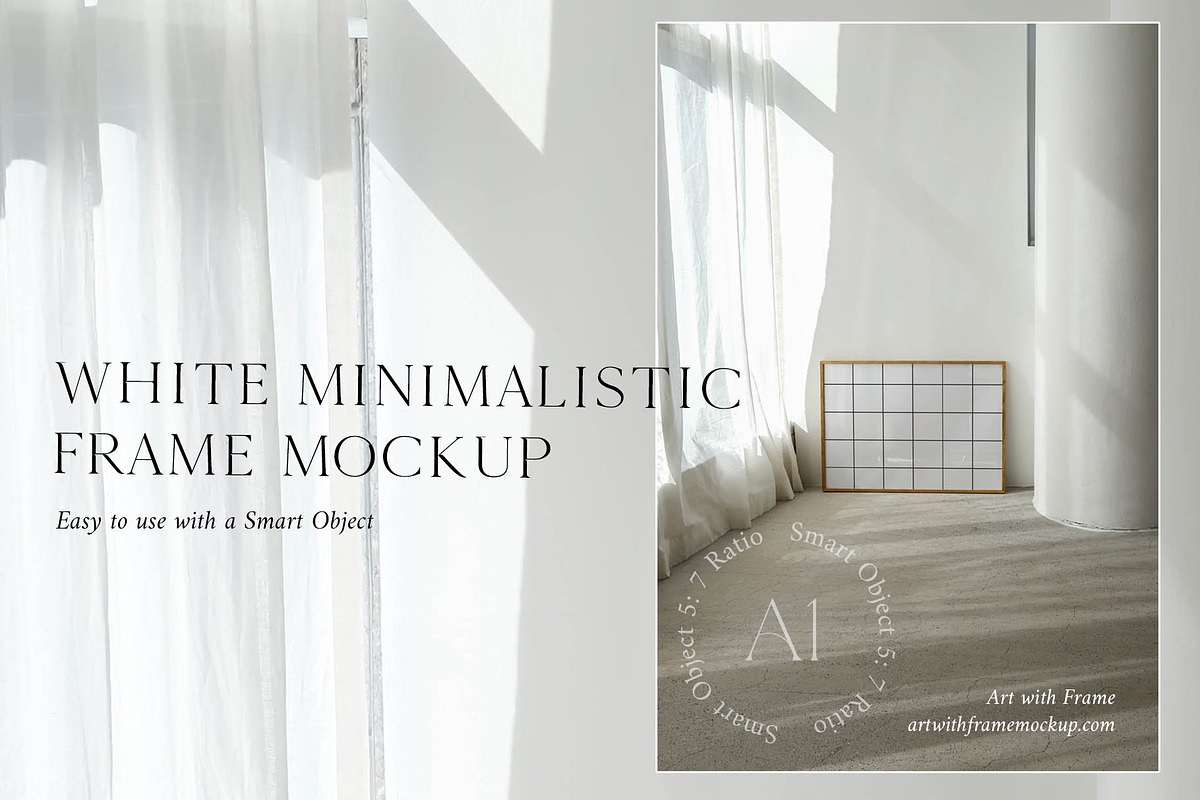 White Minimalistic Frame Mockup, a Product Mockup by ArtwithFrame (Photo 3 of 5)
