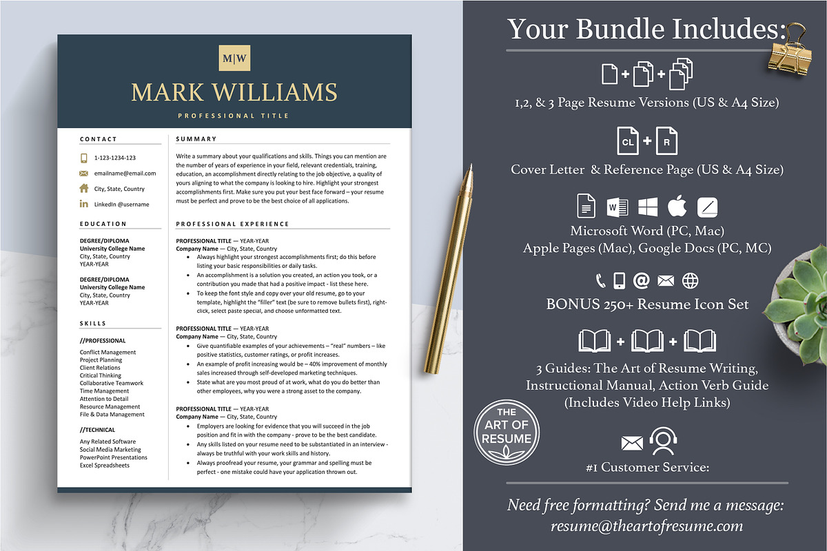 Executive Resume Template Design, a Resume Template by The Art of Resume (Photo 2 of 8)