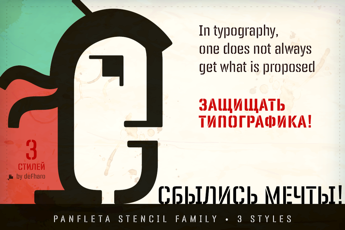 Panfleta Stencil -3 fonts-, a Sans Serif Font by deFharo (Photo 9 of 9)