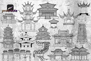 42 Chinese Temple Stamps Procreate