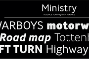 Ministry, a Sans Serif Font by Device (Thumbnail 1 of 5)