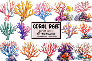 Coral Reef Clipart Bundle, an Illustration by Pixels.Craft
