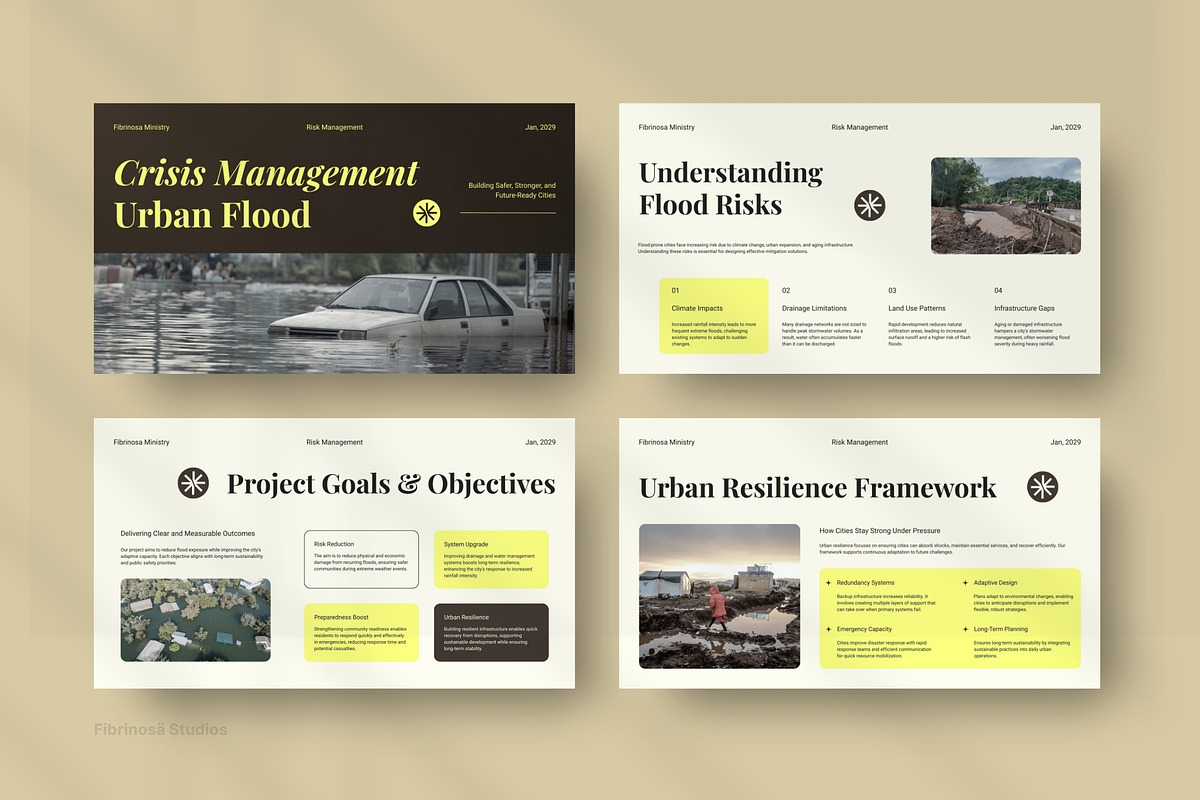 Crisis Management of Urban Flood, a Presentation Template by FIBRINOSÄ (Photo 5 of 7)
