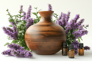 Decorative wooden vase surrounded by, a Photo by Tanuart