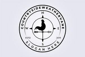 Weather Vane, Wind Vane Logo Vector