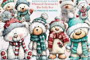 Whimsical Christmas Icy Blue Teddy B, an Illustration by SVGArt (Thumbnail 1 of 8)