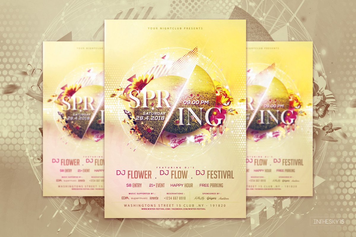 Spring Bash Flyer Template, a Flyer Template by InTheSky15