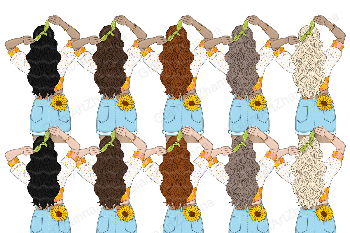 Sunshine Girls Clipart, a Person Illustration by GlamArtZhanna (Photo 2 of 5)