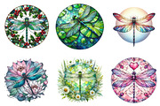 Dragonfly Stained Glass Clipart, an Illustration by DreamArtGraphic (Thumbnail 2 of 4)