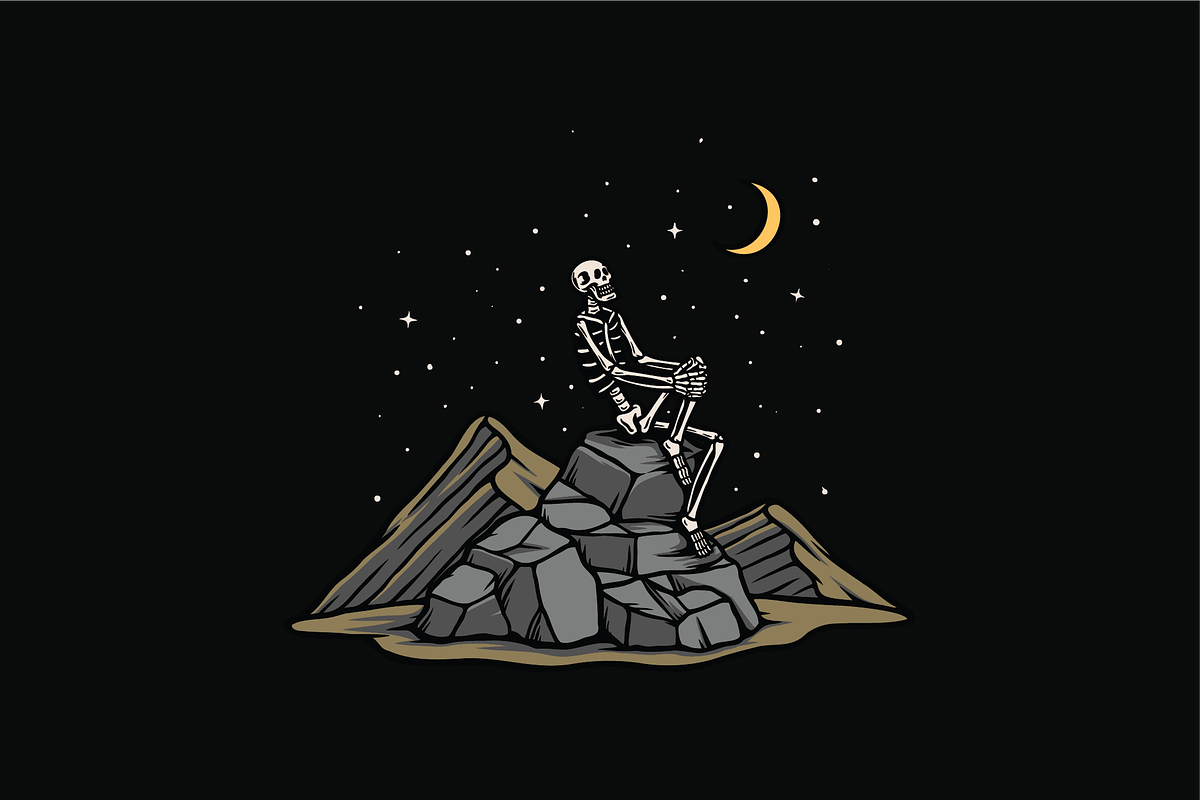 Skeleton on the Mountain, an Illustration by nomlimo.com (Photo 1 of 3)