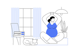 Yoga for pregnant isolated cartoon, a Person Illustration by Visual Generation