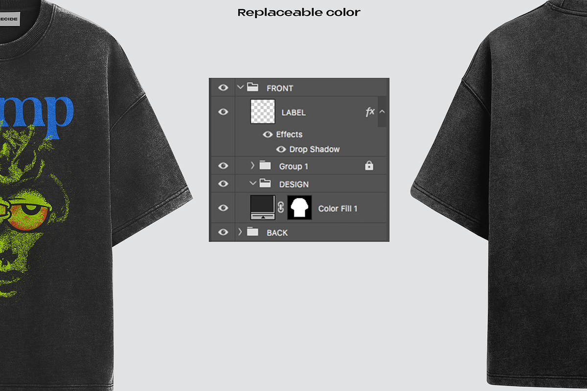 Washed boxy fit t-shirt mockup, a Shirt Mockup by Barmecide Mockup Studio (Photo 3 of 4)