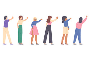 Female different gestures. Greets, a Person Illustration by Valerie Bodnar