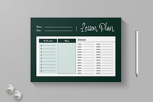 Printable Lesson Plan Template, a Stationery Template by MightyDesign